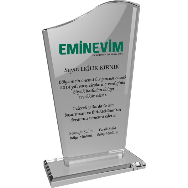 EKT-108-ŞF Kristal Plaket EKT-108-ŞF Kristal Plaket